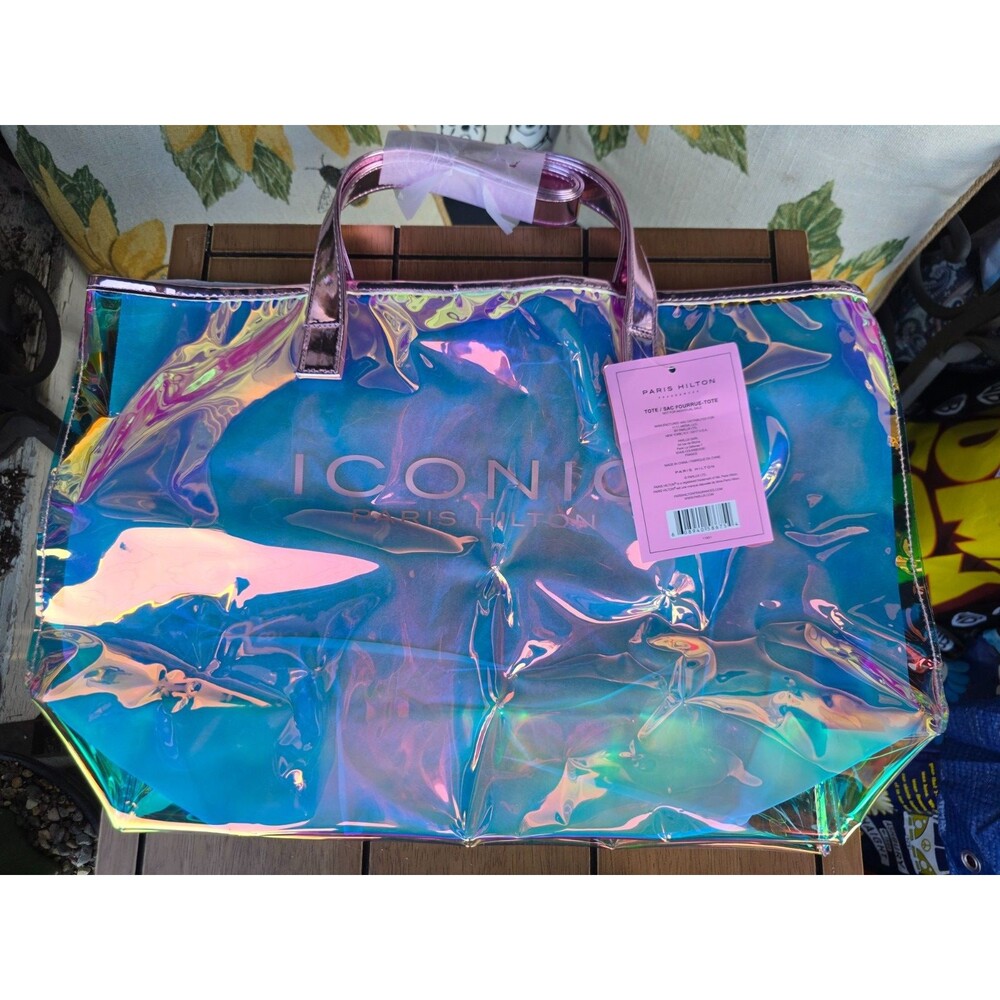 NWT Paris Hilton ICONIC Iridescent Holo Tote Bag Exclusive Limited edition 2026 - Picture 2 of 3